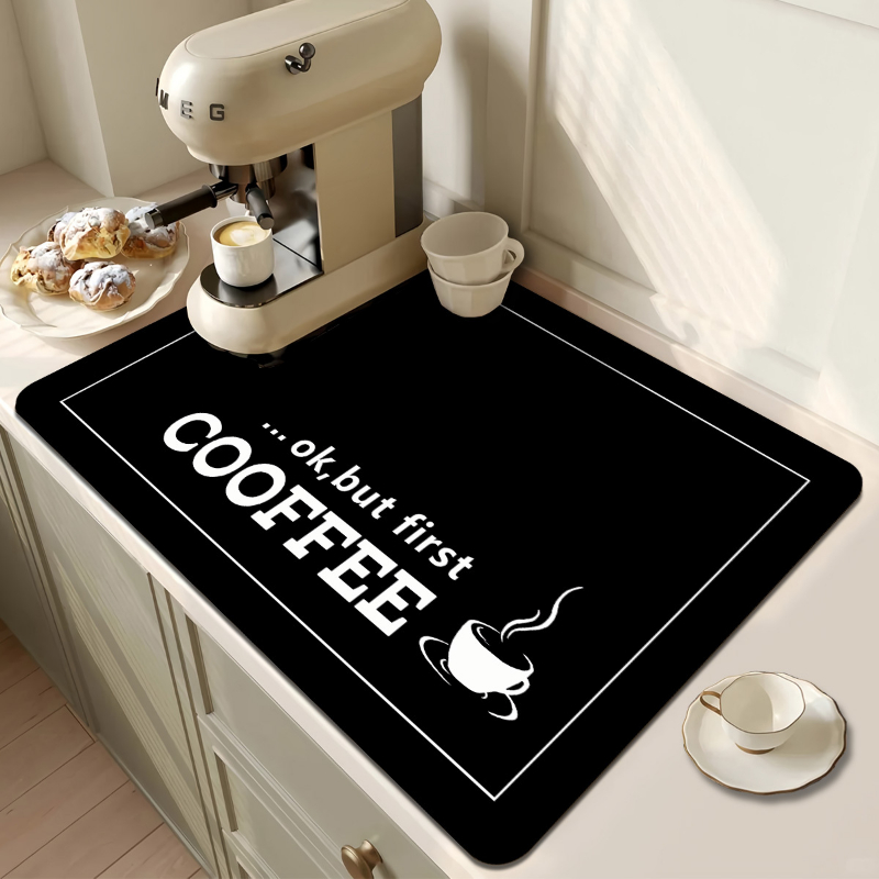 オーケー、でもまずはコーヒーを。キッチン排水マット、コーヒー - Bar Mat Rubber のレビューと価格