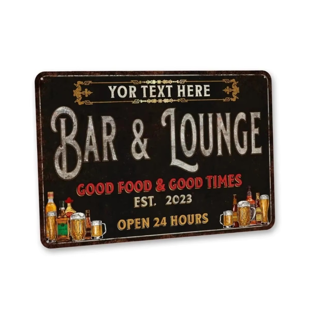 CIFbuy製、名前やメッセージを自由にカスタマイズできる金 - Home Bar Lounge のレビューと価格